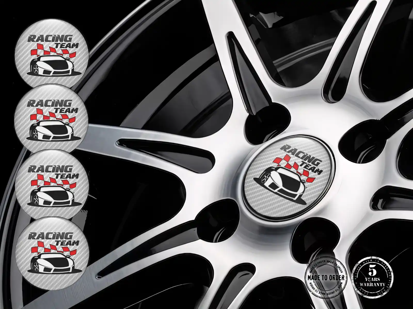 Calcomanías de Rueda Premium Núcleo Racing Cuántico